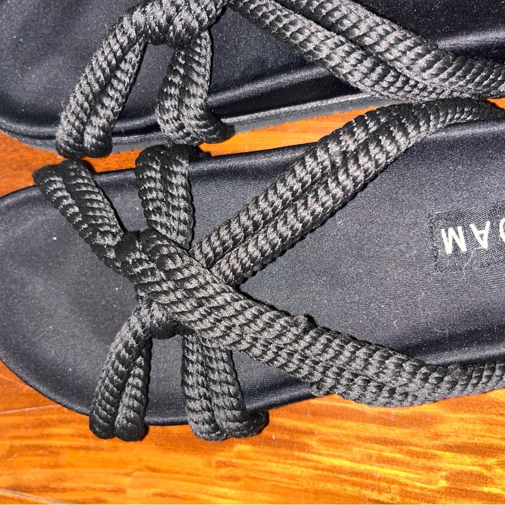 ROAM Black Rope Strappy Slide Sandals - Picture 4 of 5
